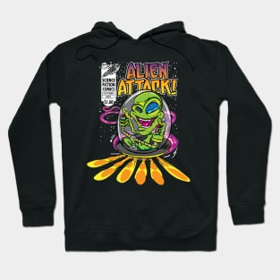 Alien Attack Science Fiction Comicbook Cover Hoodie